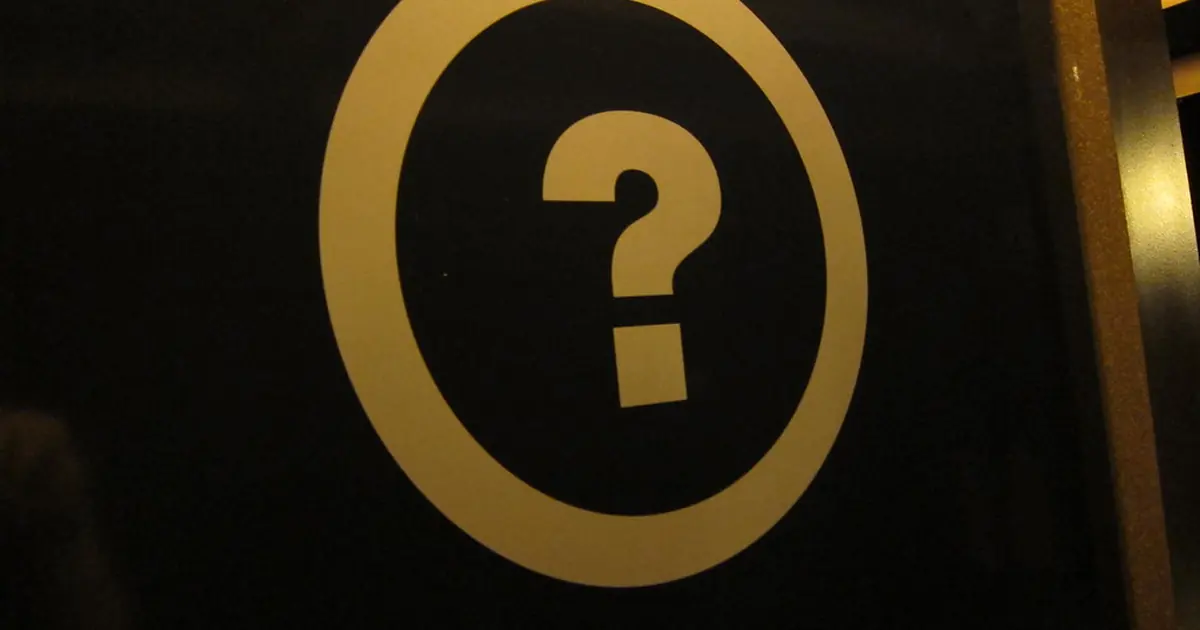 A gold question mark sign